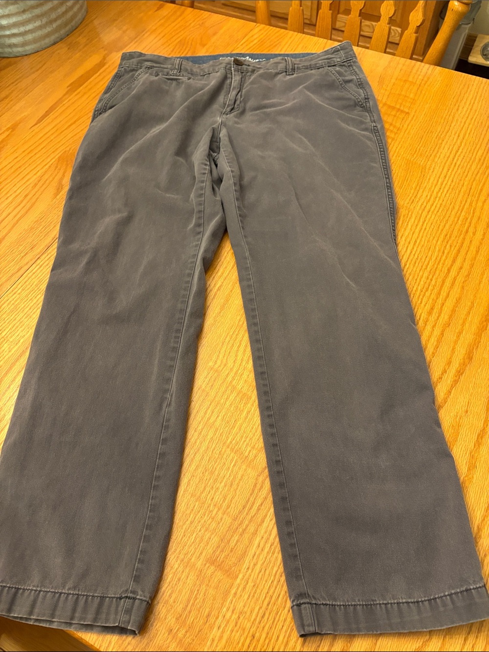 Eddie Bauer Straight-Leg Pants in Slate Gray